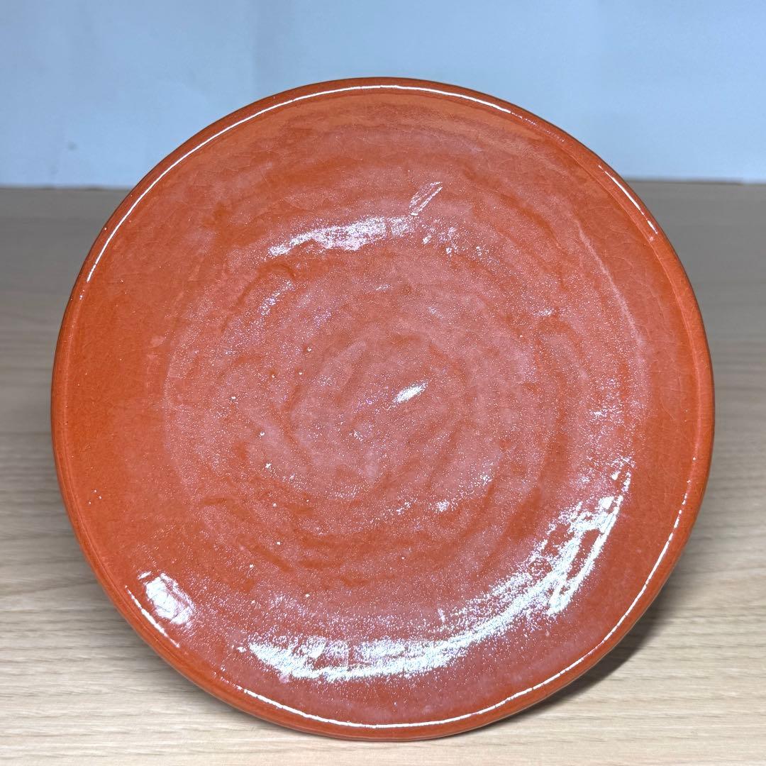 楽焼 川崎和楽 供茶 茶碗 盛物台付 赤楽 楽茶碗 茶道具 利休忌 共箱 栞