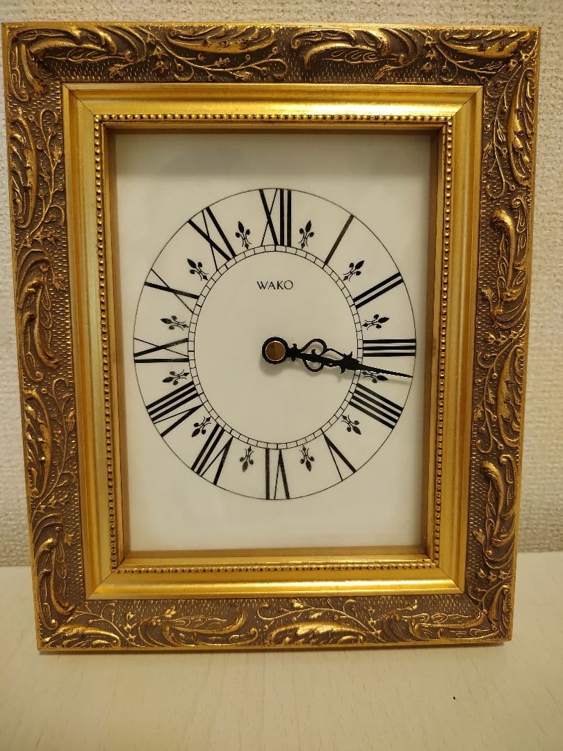 週末限定値下げ！銀座和光　WAKO 現行品　クォーツ掛け時計　エレガント額縁