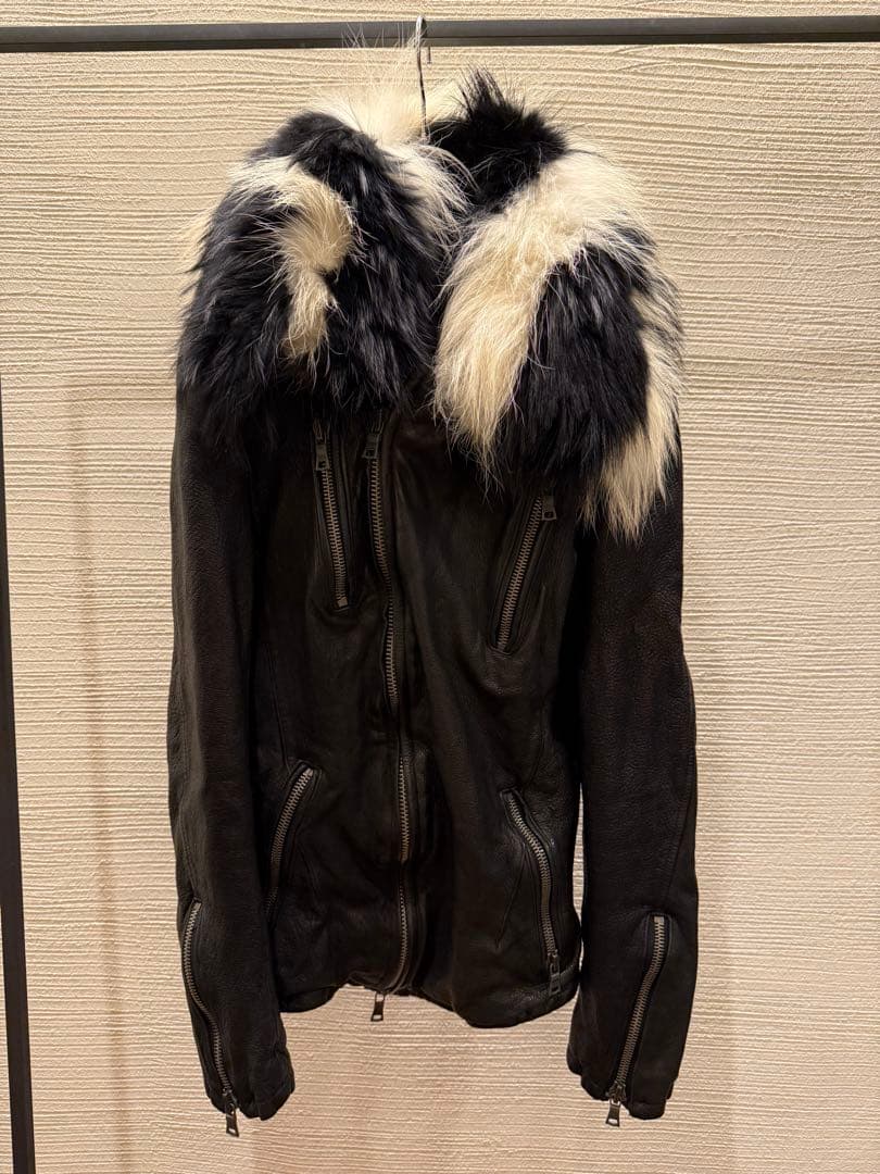 ジャケット・アウター 00s buffalo bobs leather fur jacket y2k