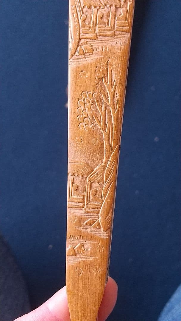 中国 子安刻 山水扇子 要破損 書画篆刻 頂布五層 舒蓮記監製？