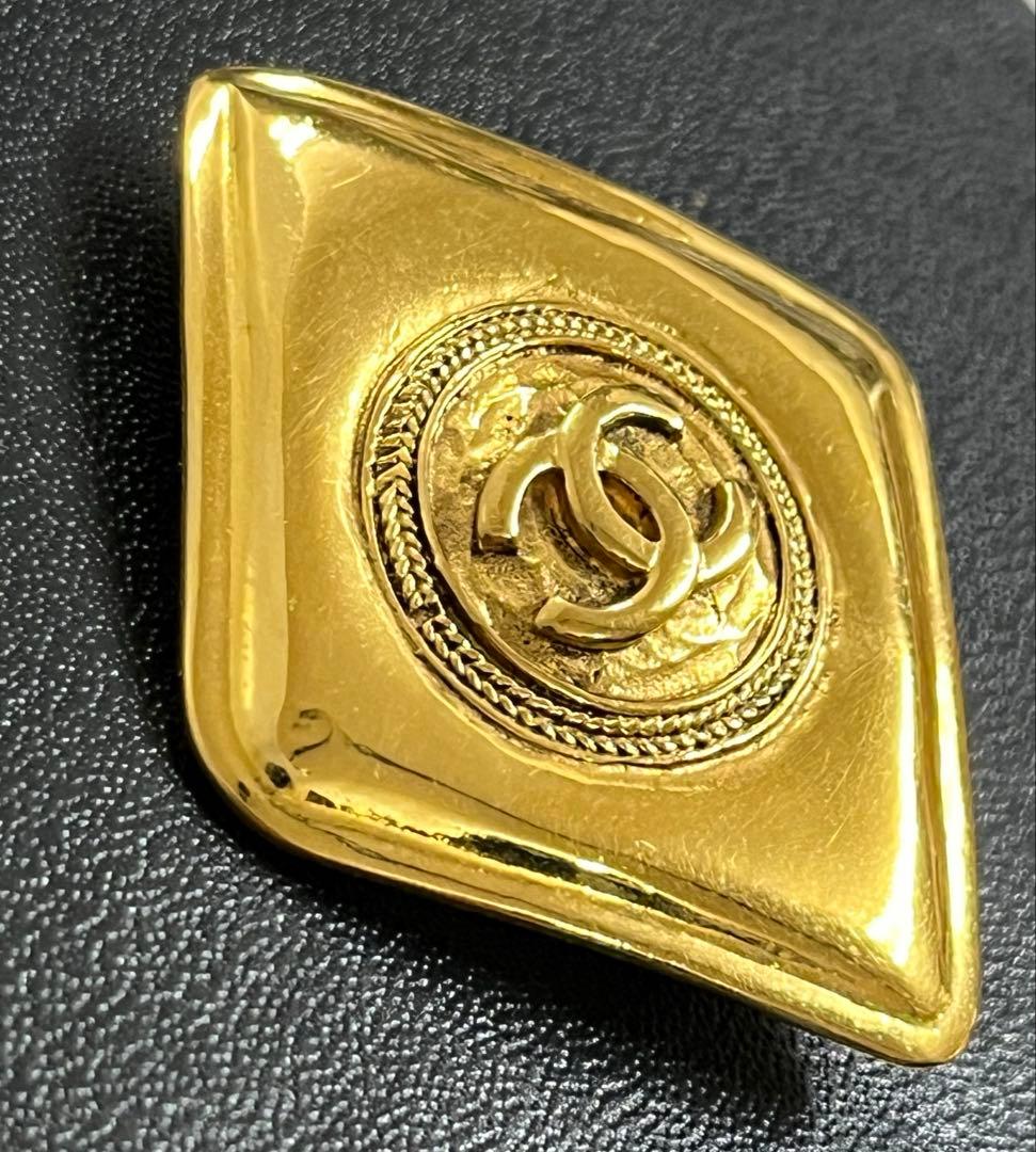 美品 CHANEL シャネル ブローチ 箱付 菱形 ゴールド アンティーク