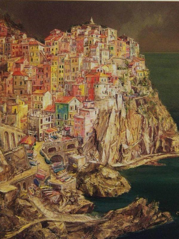 花巻碧、【岬の涯】、希少な額装用画集より、新品額装付