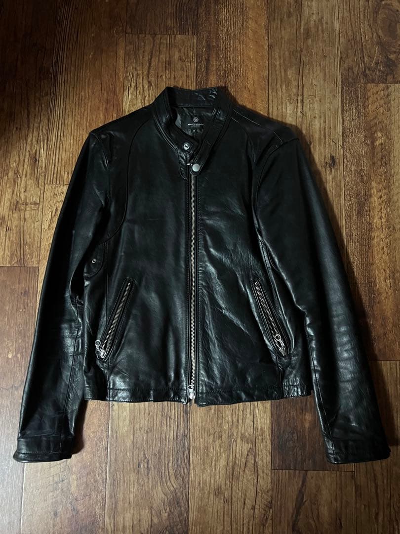 BEAUTY&YOUTH ユナイテッドアローズ　羊革シングルライダースジャケット