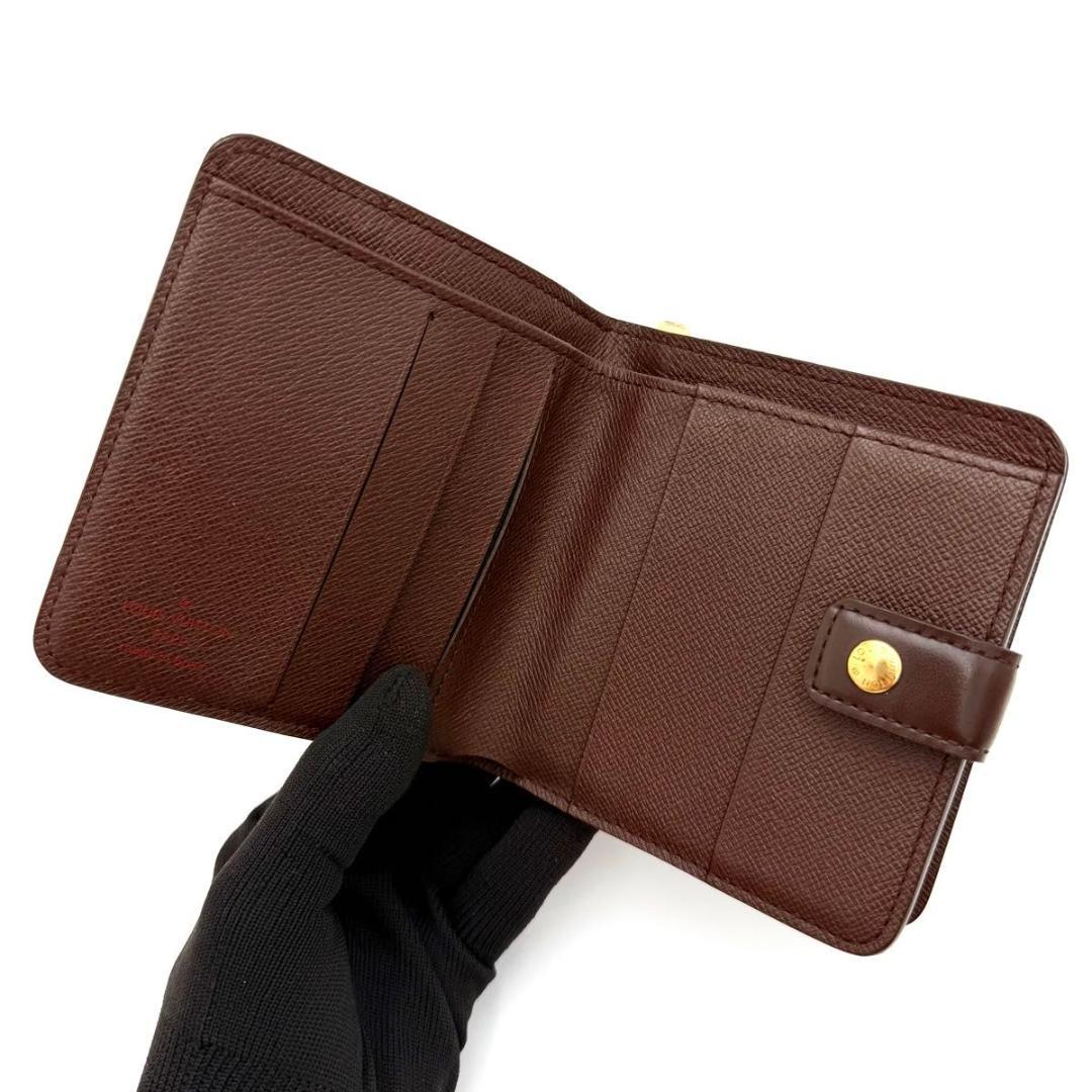 【極美品】ヴィトン ダミエ エベヌ コンパクトジップ 二つ折り財布 N61668