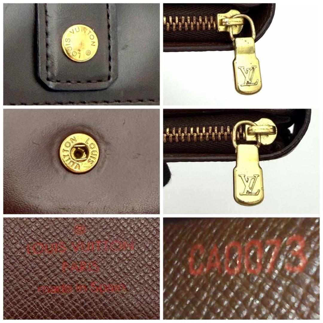 【極美品】ヴィトン ダミエ エベヌ コンパクトジップ 二つ折り財布 N61668