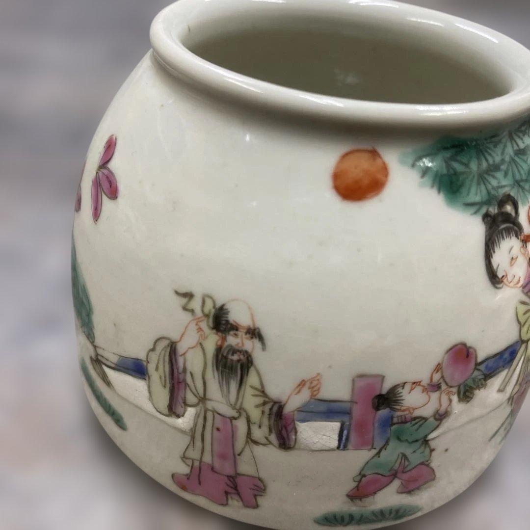 大清同治年製　粉彩人物図　骨董品　時代物