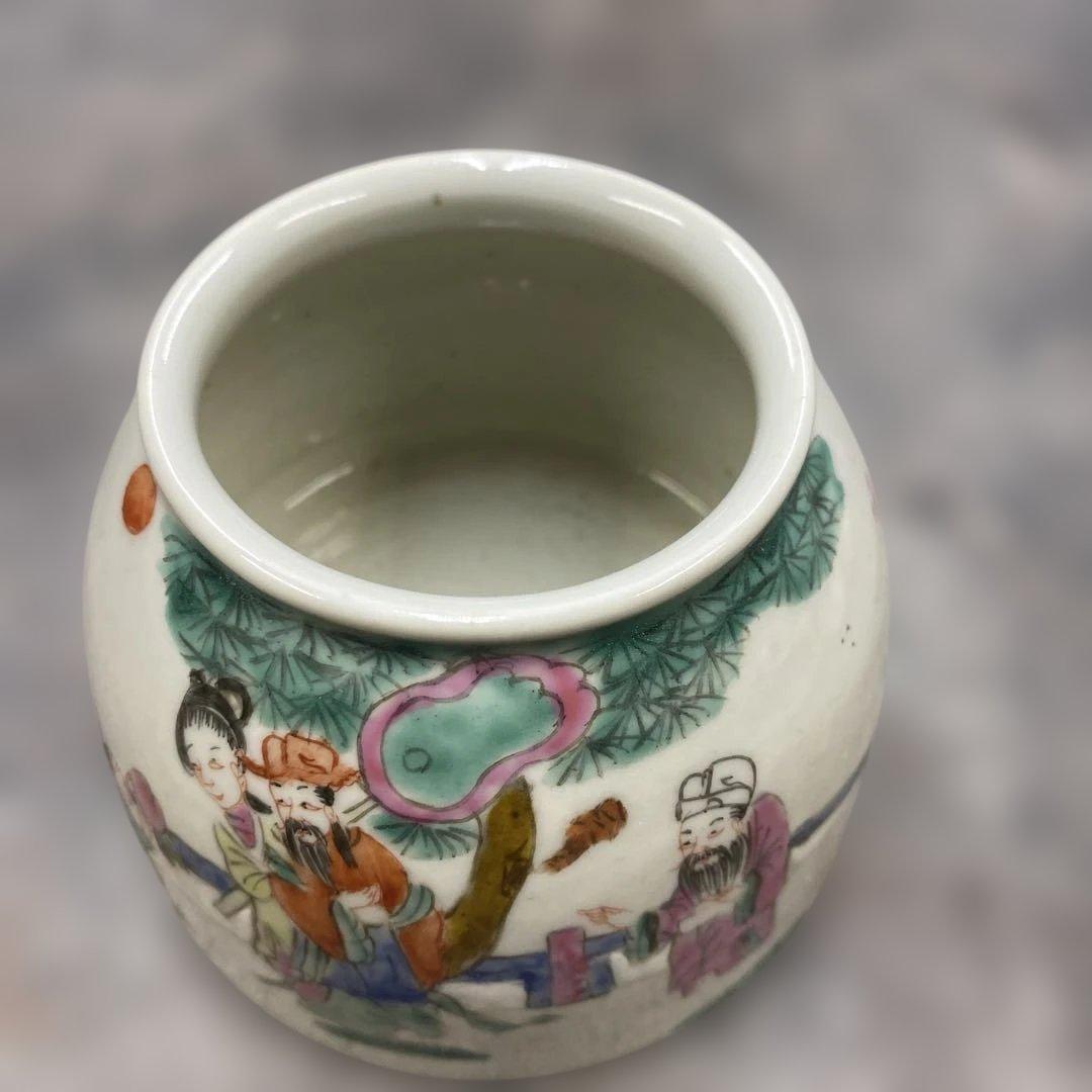 大清同治年製　粉彩人物図　骨董品　時代物