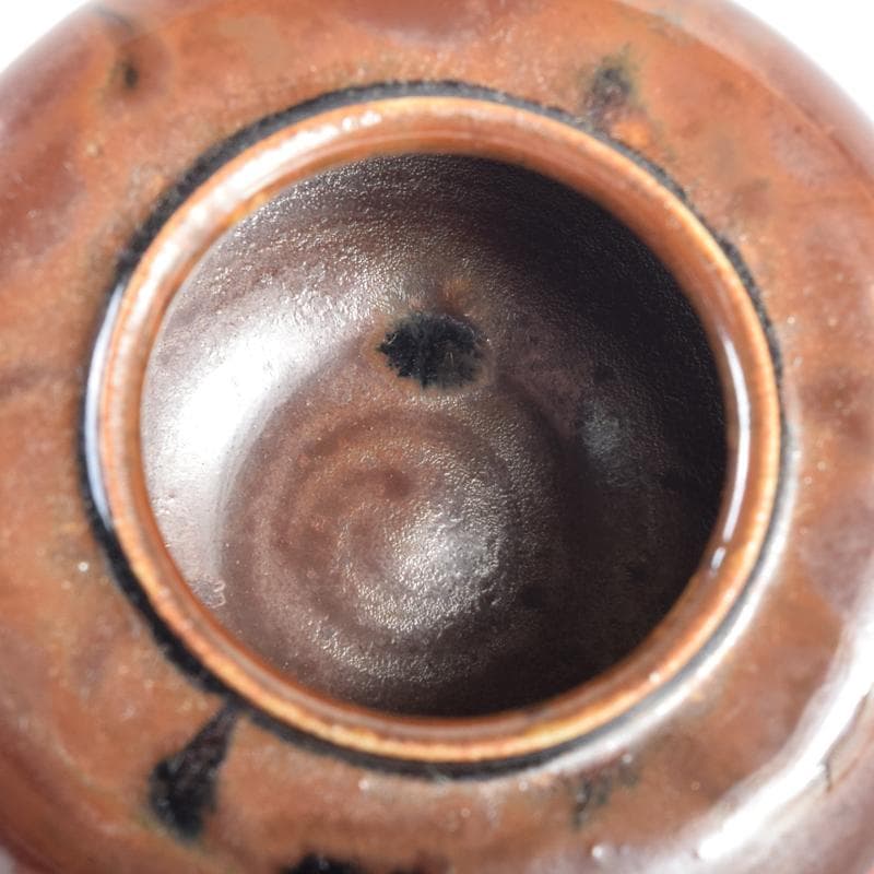 茶道具　京焼　平安　森岡嘉祥造　瀬戸　大海茶入　仕覆付　共箱　V　6959