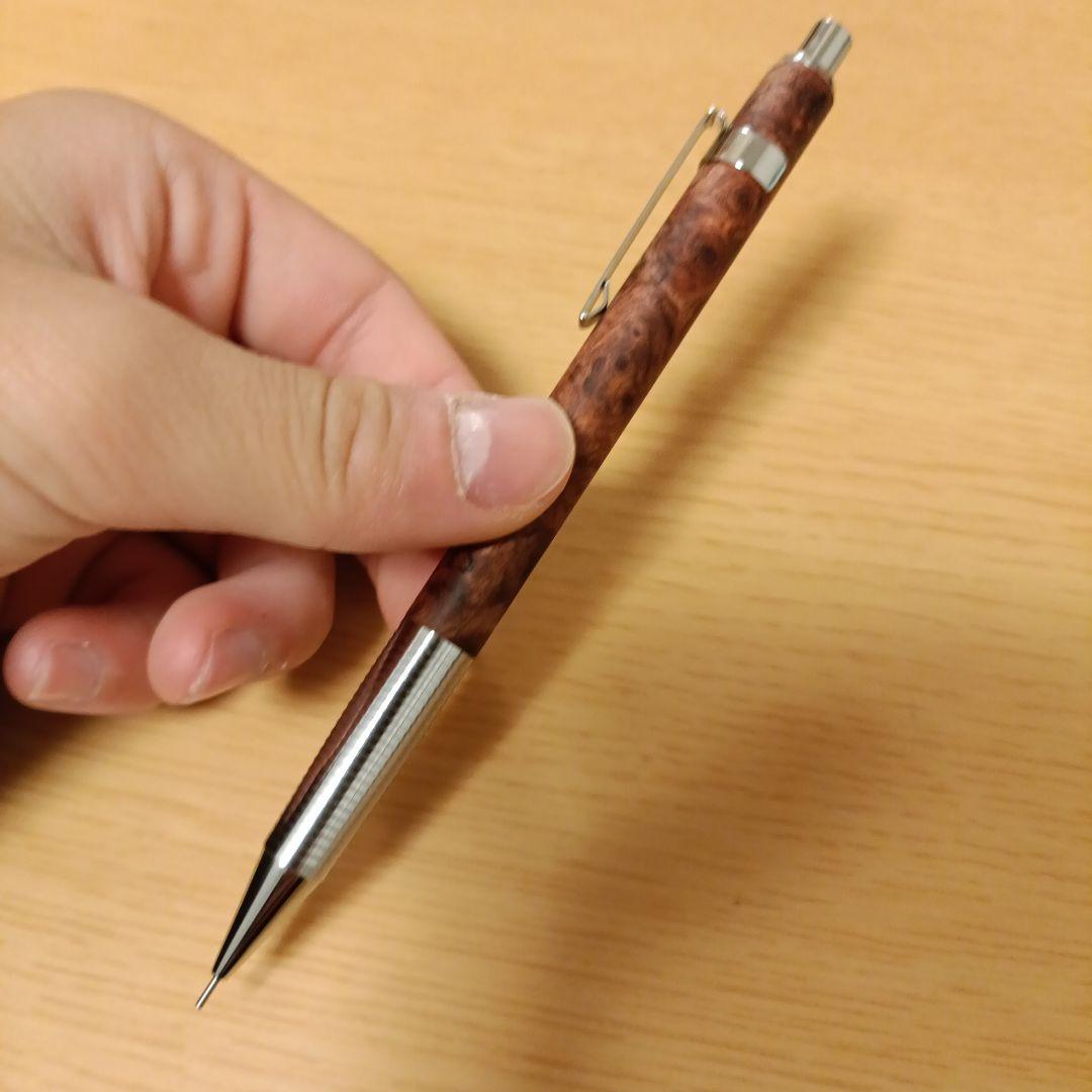 クラフトA　シャーペン　花梨瘤紅白