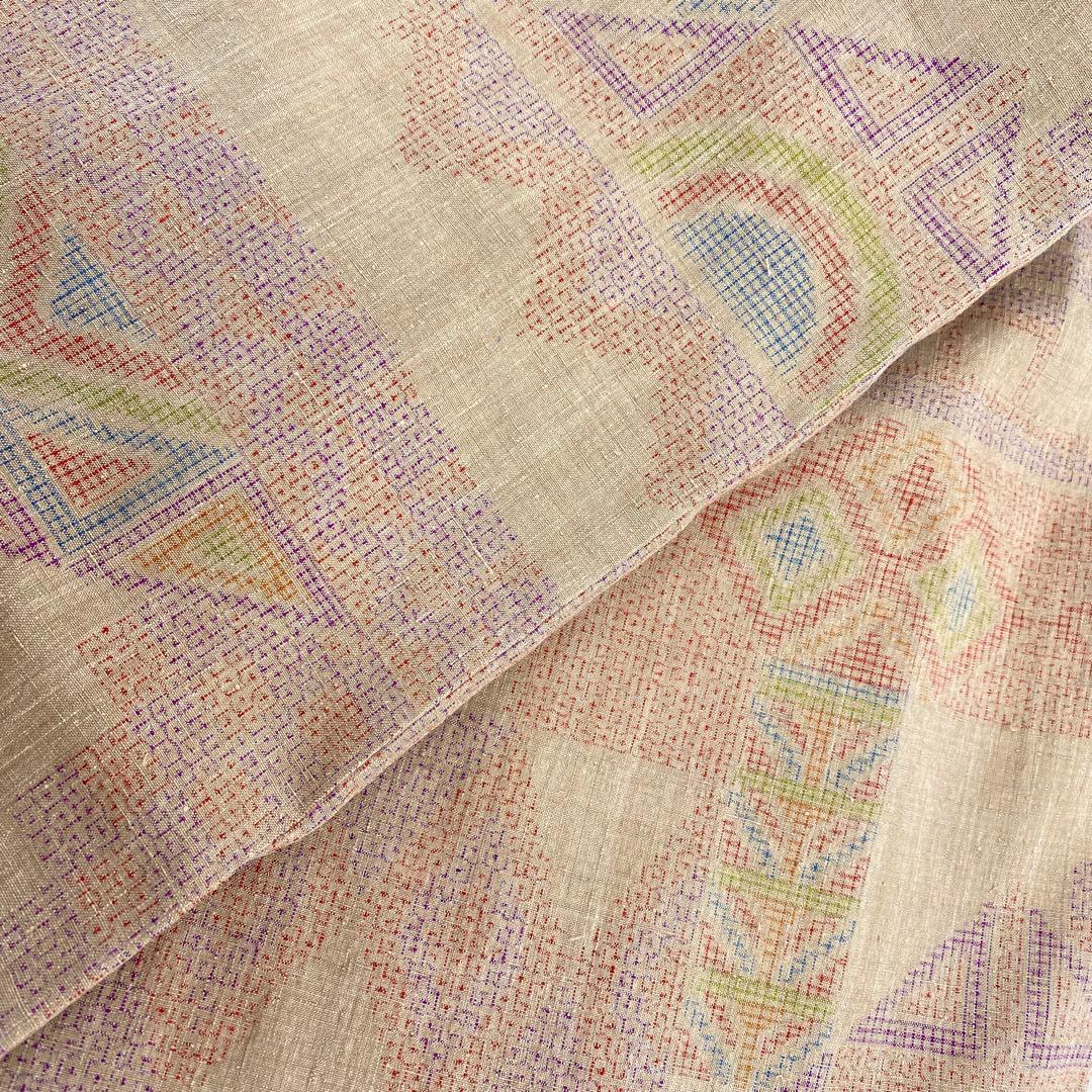 ⭐︎ K0276 単衣 美品 逸品 正絹 本場結城紬 重要無形文化財 居敷当付