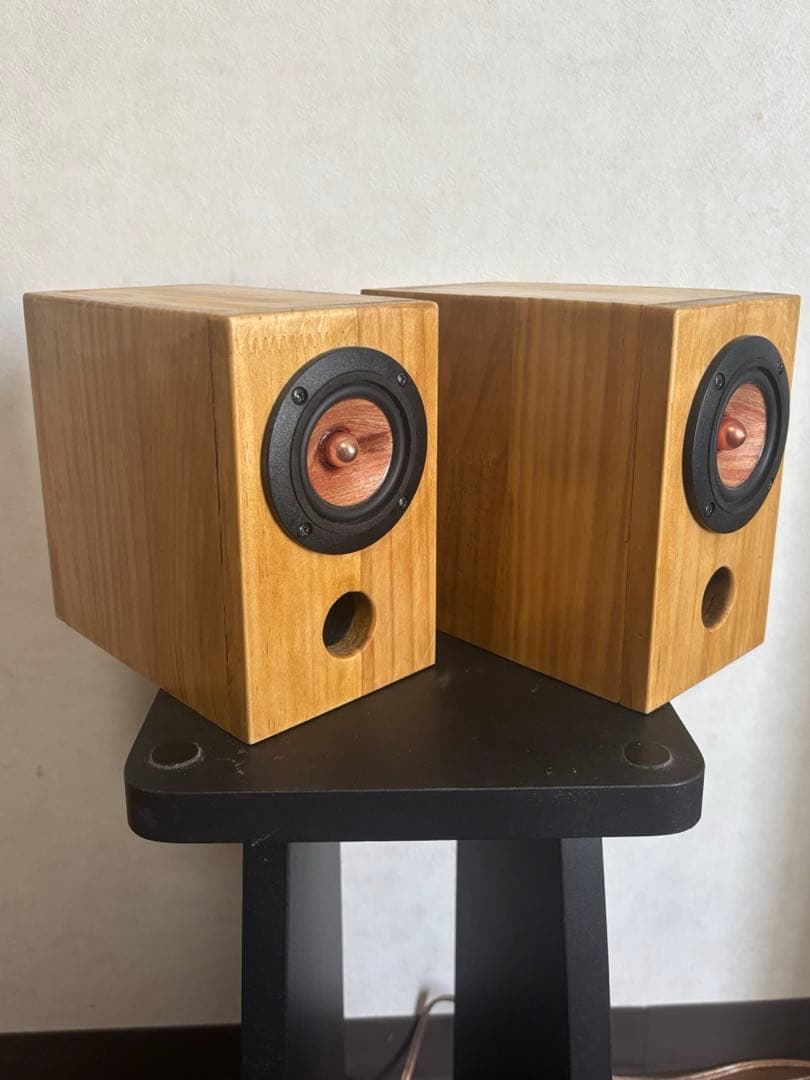 小型自作スピーカー　ウッドコーン使用