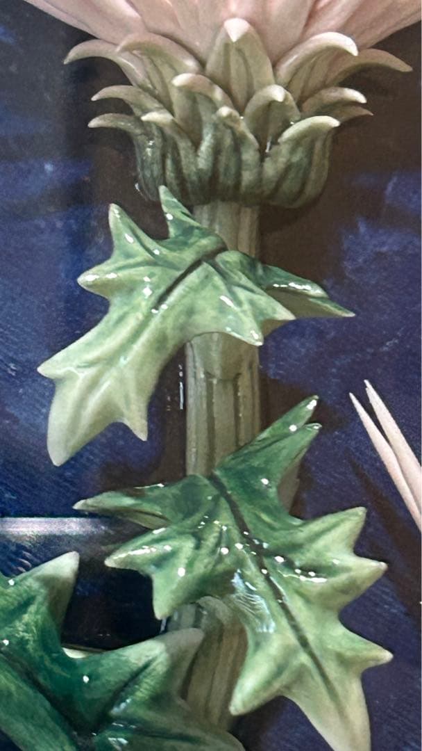 華生窯　アザミ　薊　陶板　高級額装　箱付　未使用保管品　極美品　超細密技巧