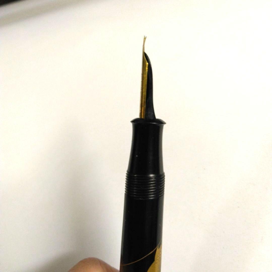 【稀少・貴重】戦前　漆塗　蒔絵万年筆　14K　インク止め　大正　昭和初期　古道具