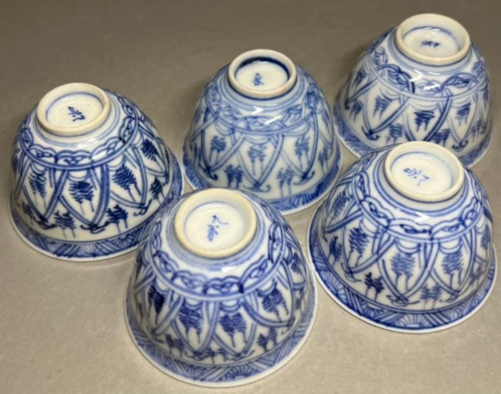 【エビス】急須 湯冷まし 茶碗 九谷焼 染付 青華 煎茶道具 宝瓶 木の茶盤付