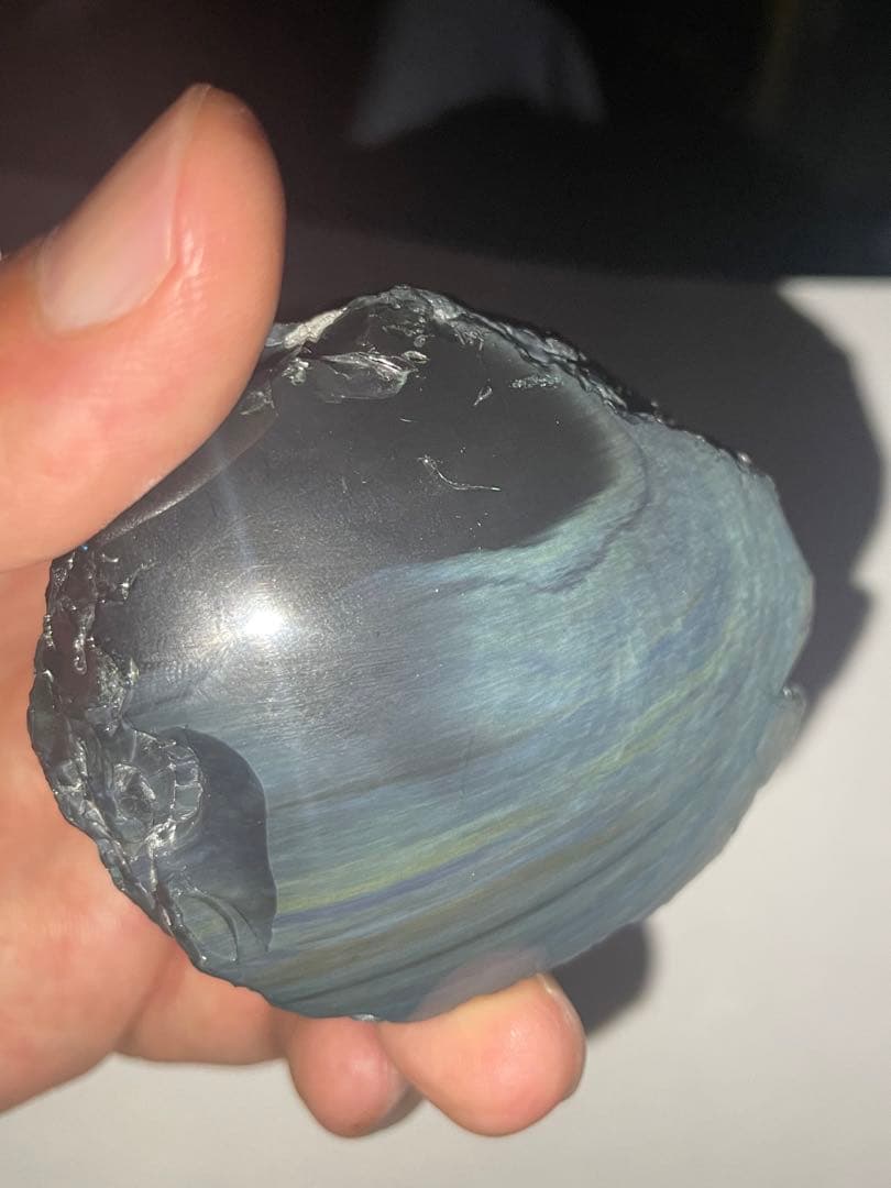 研磨品　十勝石玲瓏　両面磨き特級玲瓏　レインボーオブシディアン
