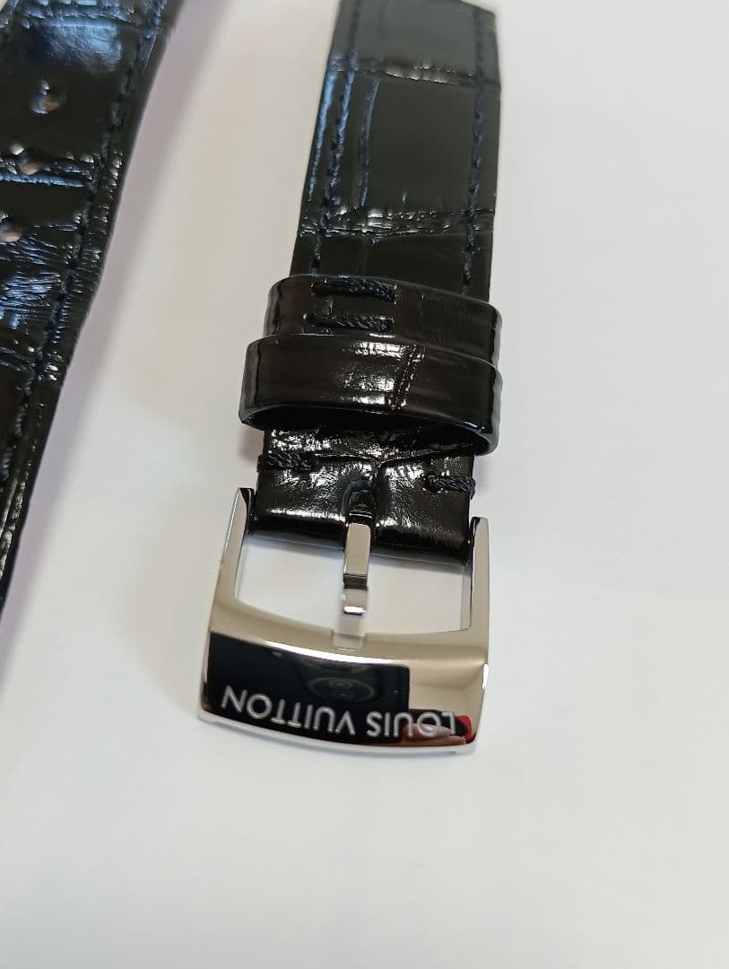 ルイヴィトンタンブール用替えベルト　Sサイズ　ストラップ　アリゲーター　ブラック
