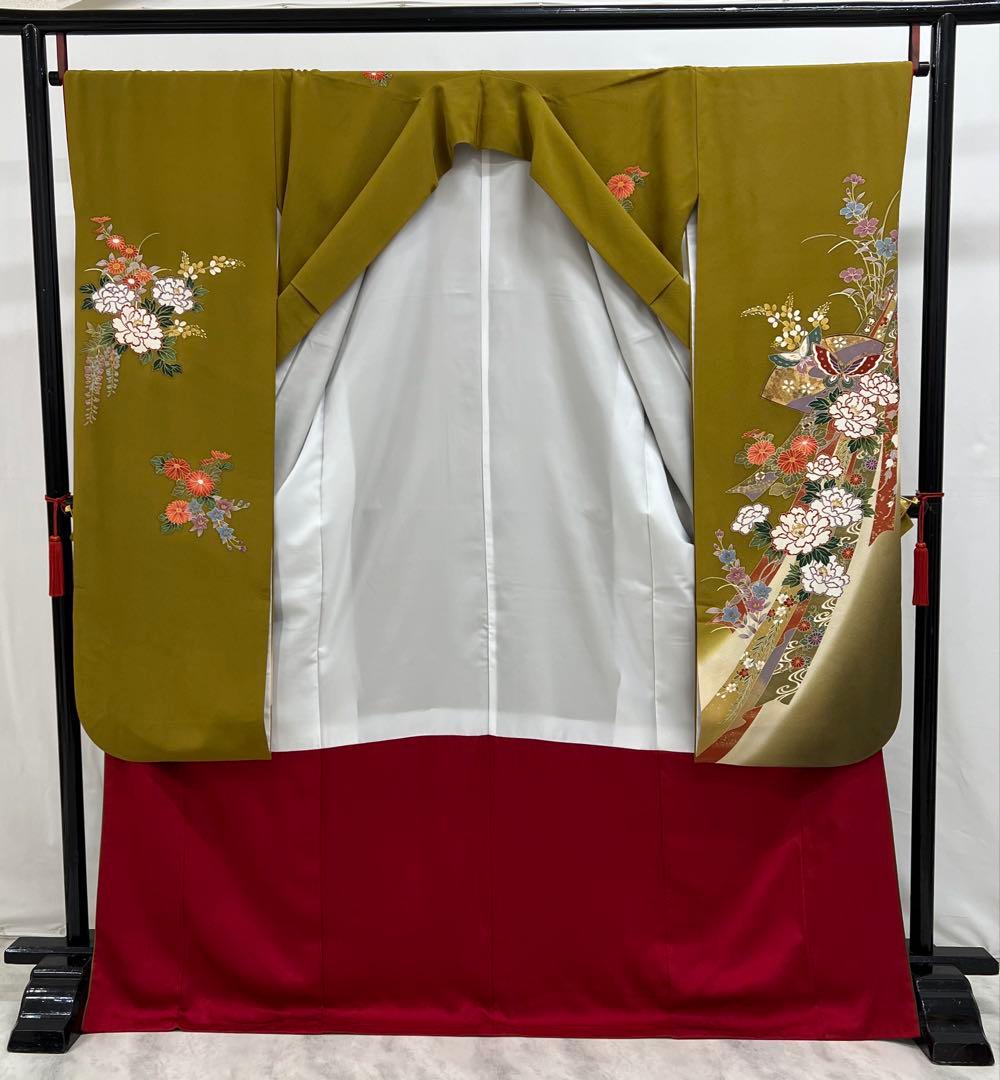 本日限り❣️大特価❣️ 振り袖　フルセット　別誂正絹長襦袢　金彩加工　刺繍　591