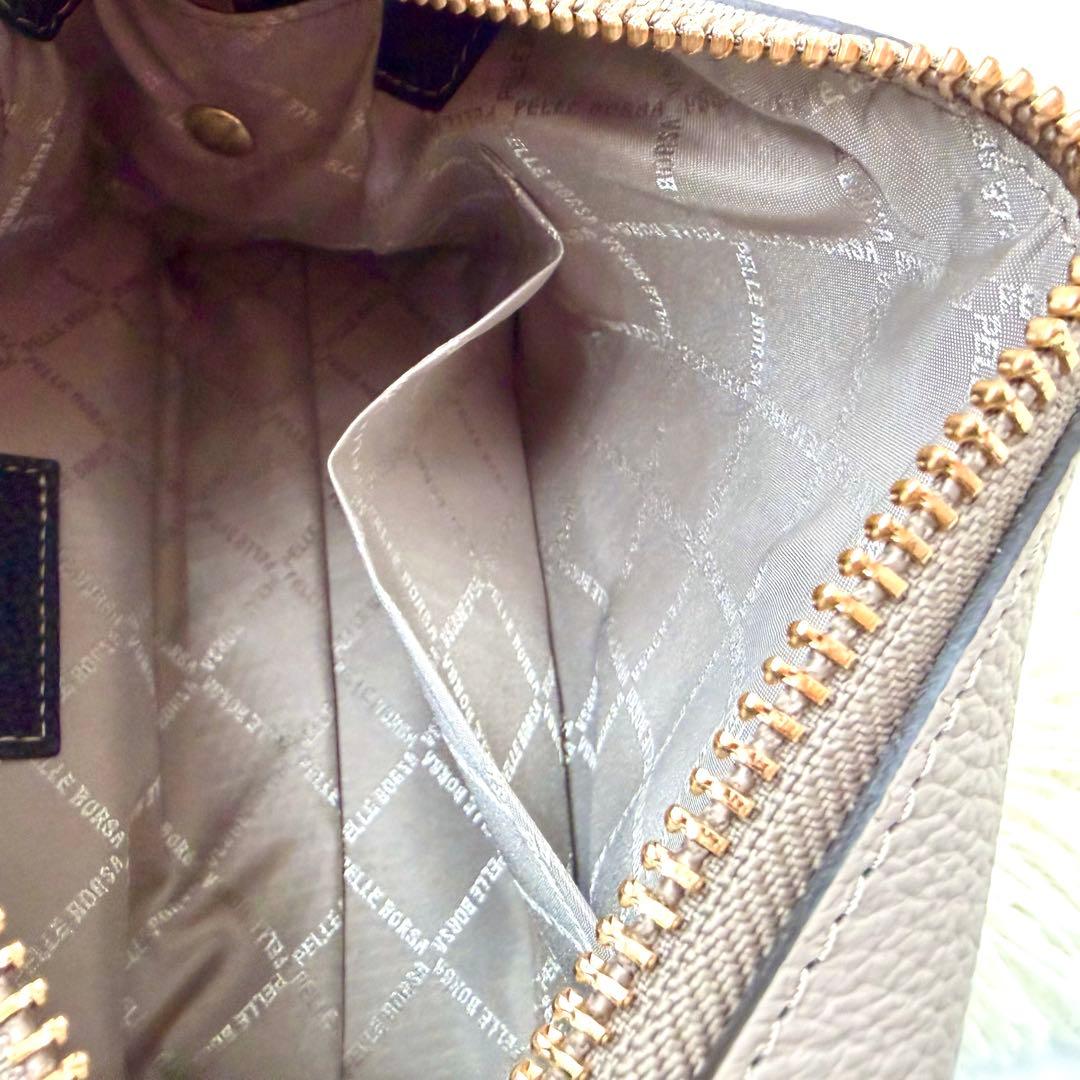 極美品✨ ペレボルサ 2way ショルダーバッグ レネット グレージュ レザー