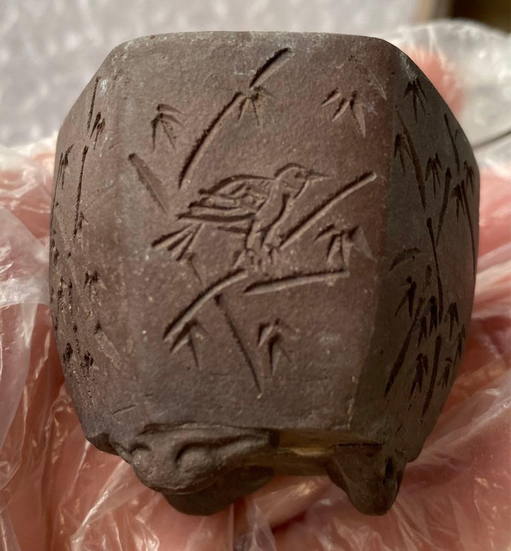 陶雀　雀　３個セット　盆栽鉢　小品　アンティーク　レトロ　(A9・10・11)