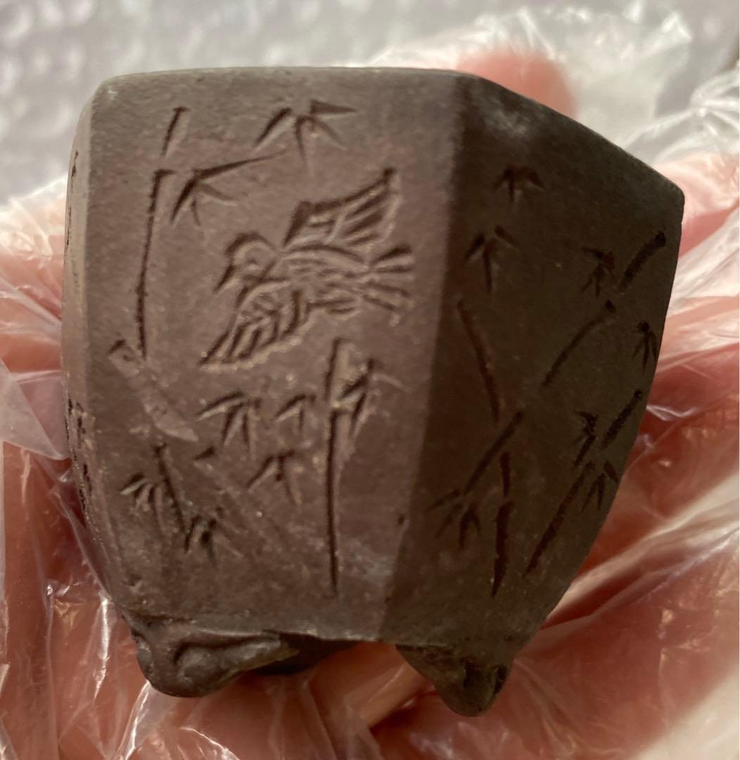 陶雀　雀　３個セット　盆栽鉢　小品　アンティーク　レトロ　(A9・10・11)