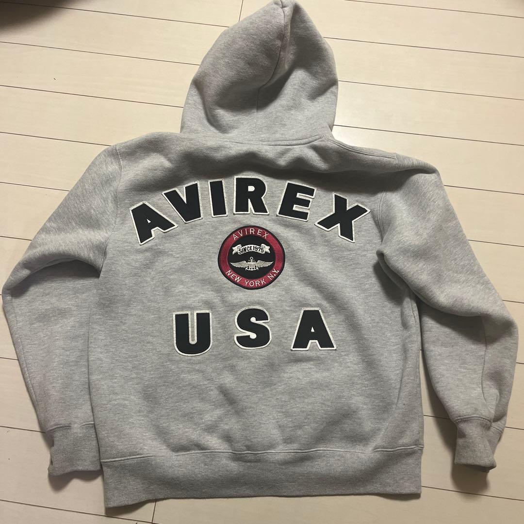 AVIREX グレー フルジップパーカー