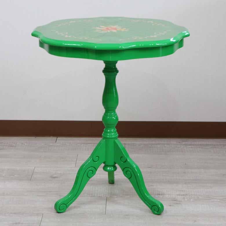 ティーテーブル イタリア グリーン 象嵌 カフェテーブル