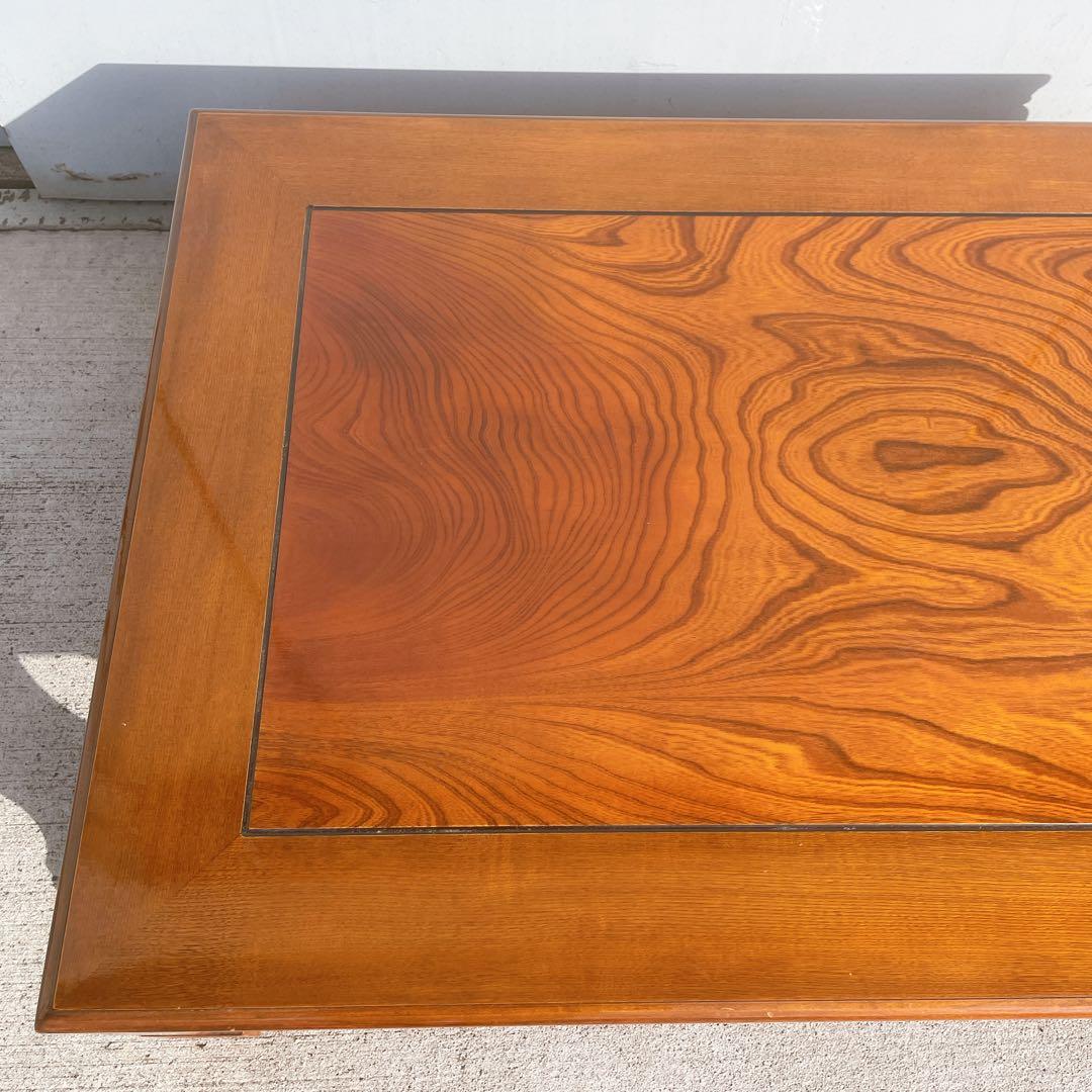 唐木家具 彫刻 花梨家具 木製座卓 ダークブラウン 和室 アンティーク