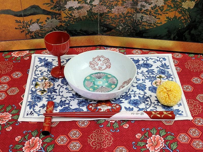 古伊万里　色絵　丸紋に貝の図　春寒鉢　膾皿　B129AS-DAz