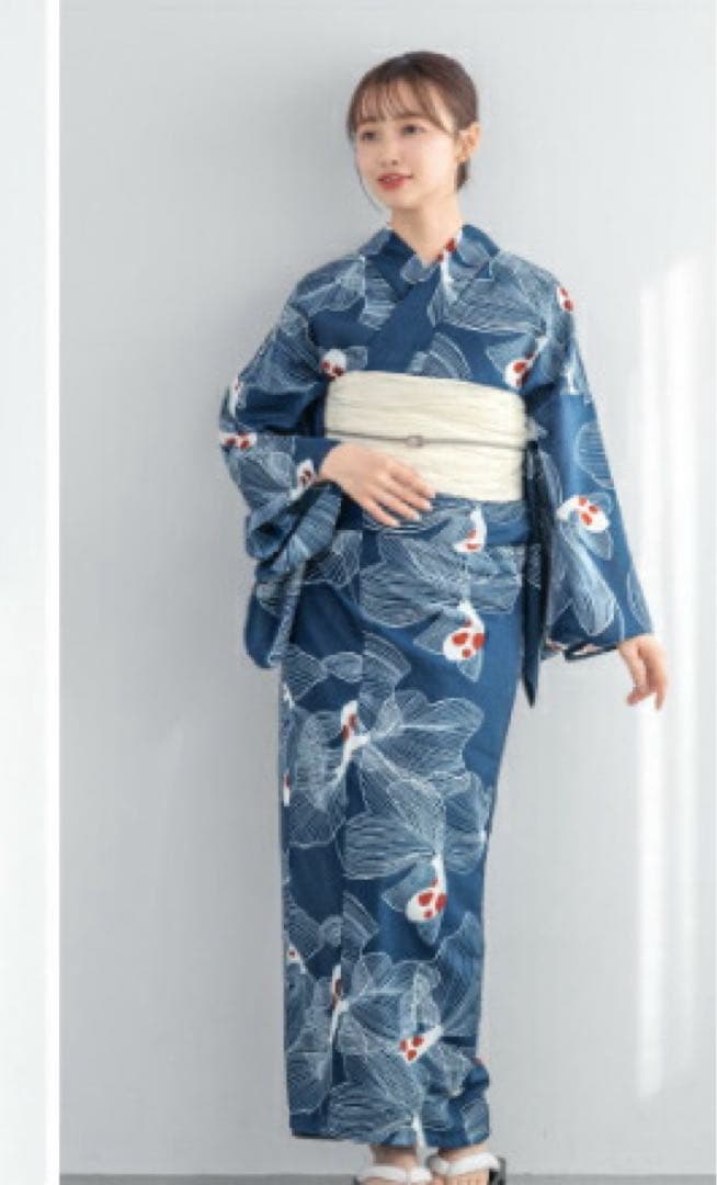 最終　浴衣と兵児帯のセット　クールパス　鯉　金魚柄　ソウビエンSOUBIEN