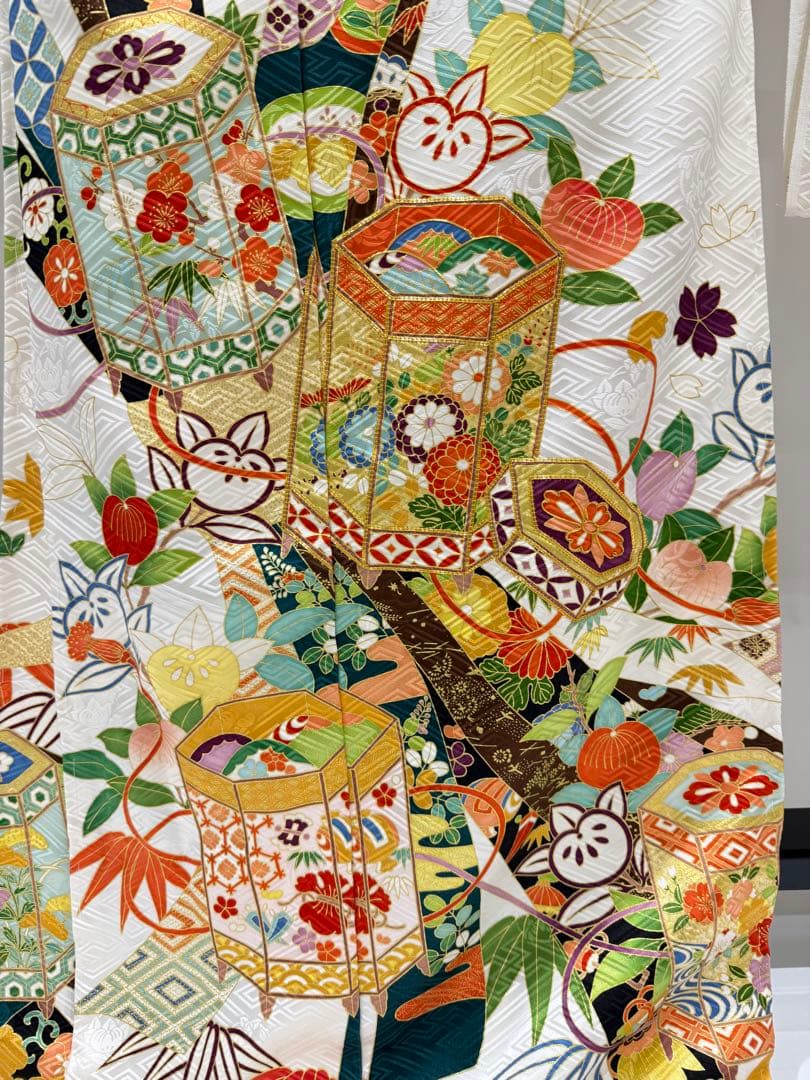 【1/26迄の出品】新品【吉澤織物】板場友禅 振袖 白地 古典 未仕立 三越取扱