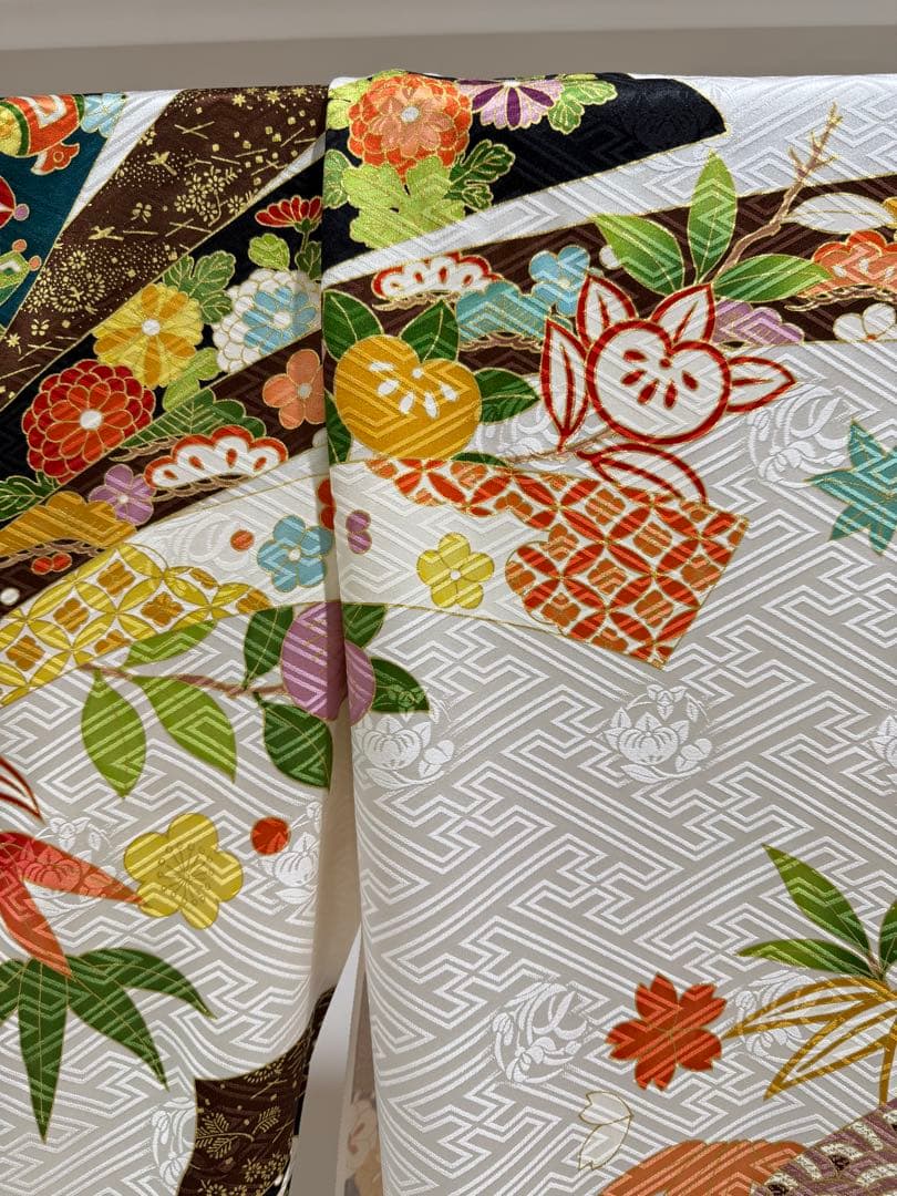 【1/26迄の出品】新品【吉澤織物】板場友禅 振袖 白地 古典 未仕立 三越取扱