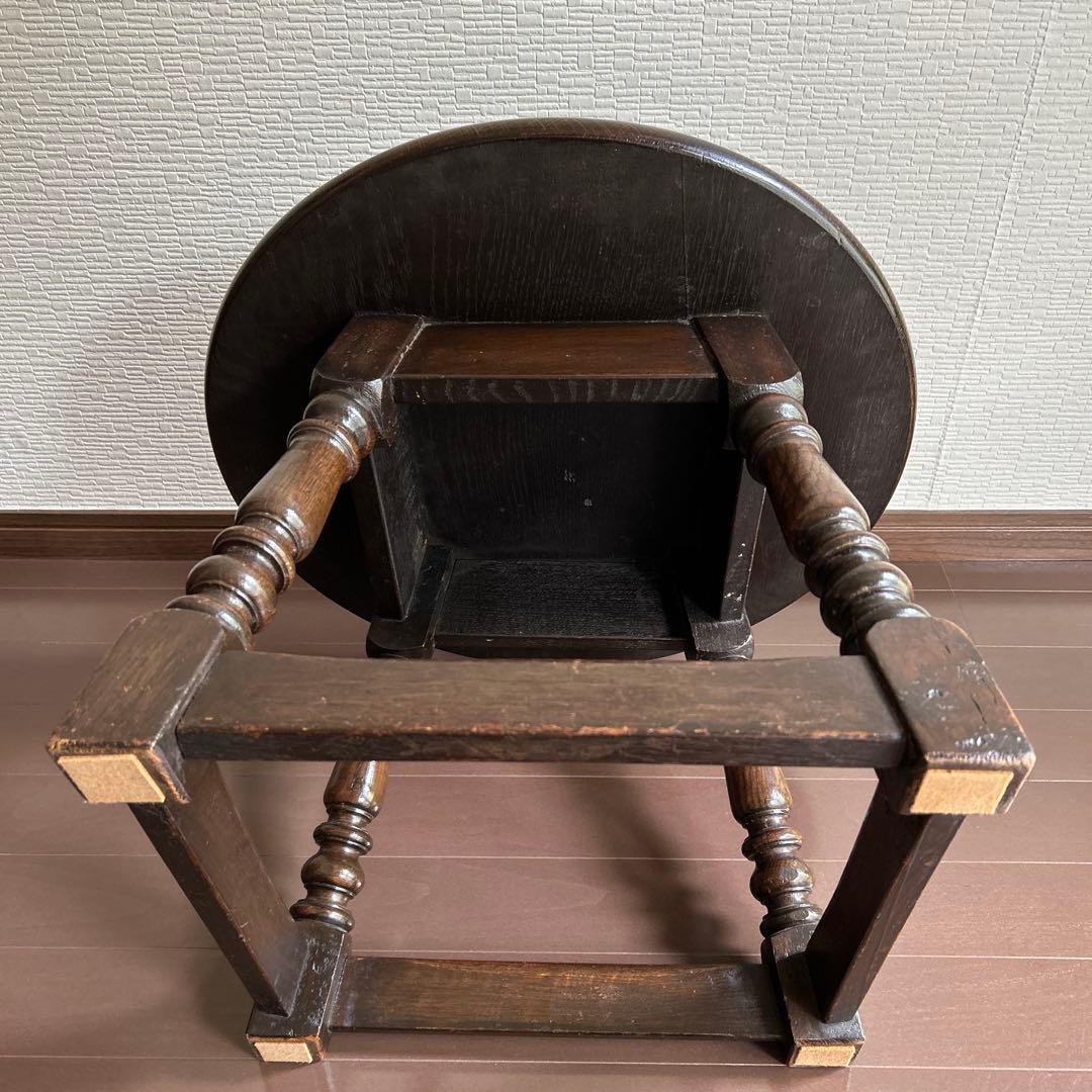 アンティーク　ローテーブル　丸型