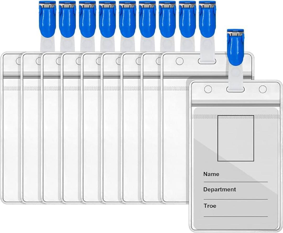 早い者勝ち✨35枚入り 名札クリップ バンドクリップ ネームホルダー 縦型