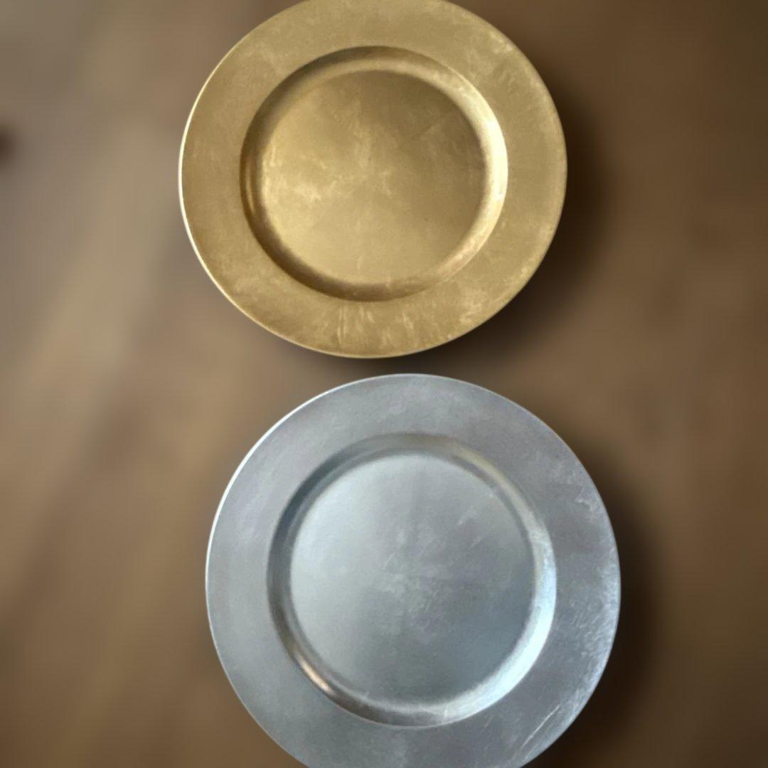 金銀箔　丸大皿