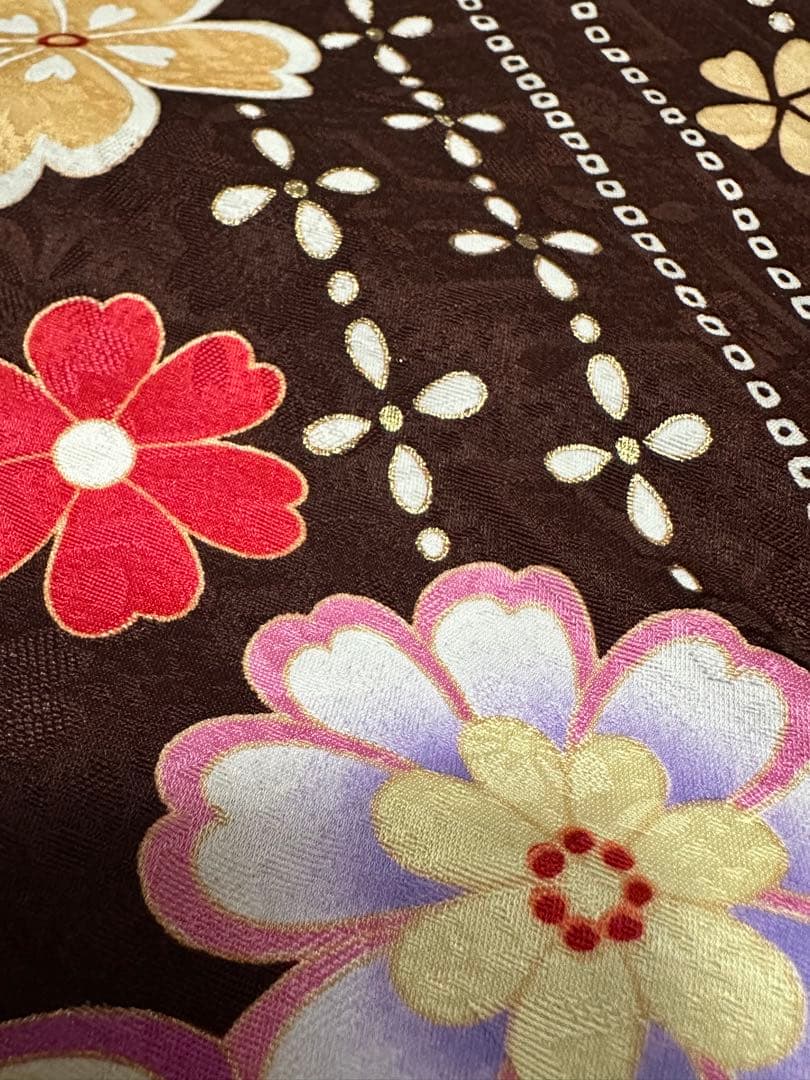 花柄の振袖フルセット(下駄・カバン付)