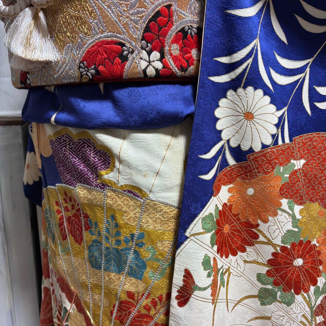 ＊きい様＊ 【振袖フルセット】アンティーク 扇花柄 金駒刺繍 7点セット