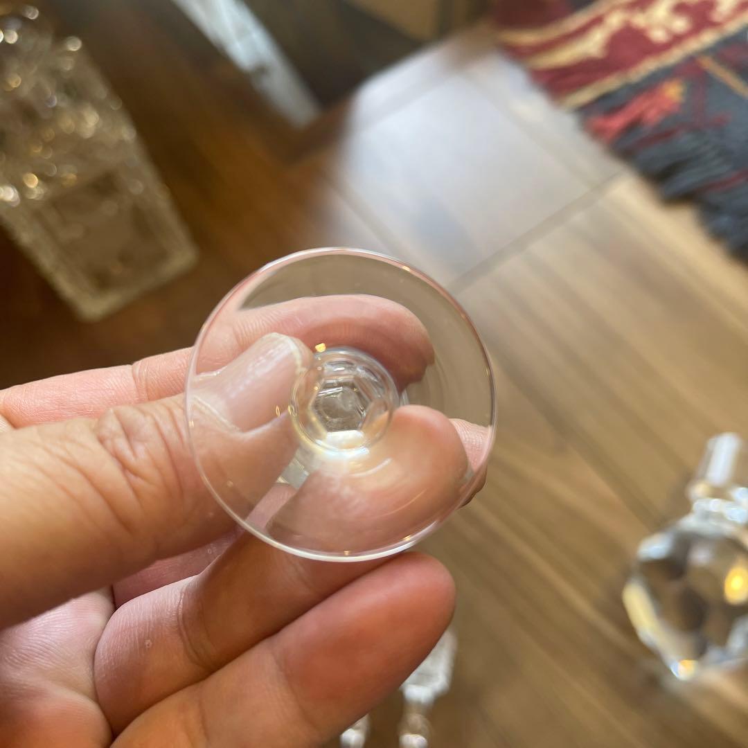 クリスタルガラス　アンティーク　デキャンタ　グラス5客セット