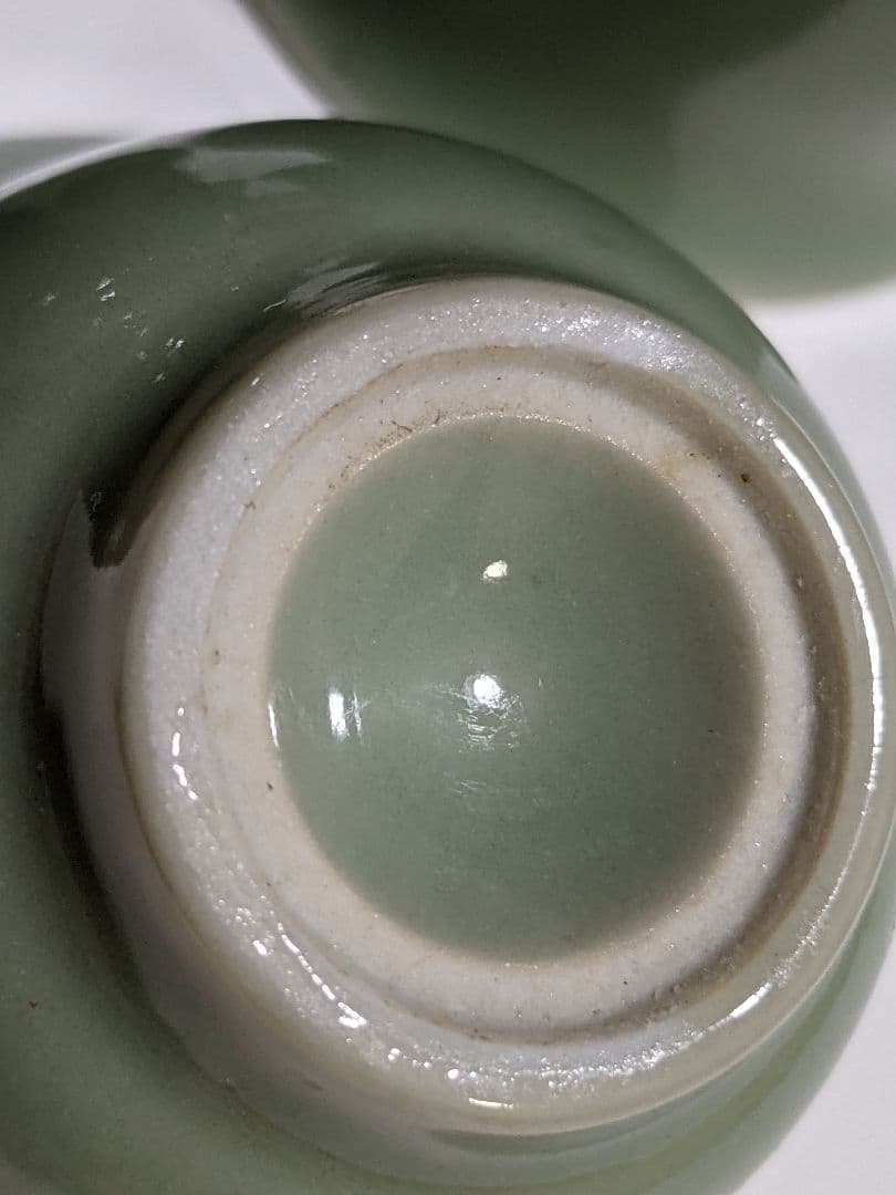 ⭐️中国古陶磁 古玩 古美術品 青磁 霊芝紋様 茶器 茶碗 景徳鎮 骨董品