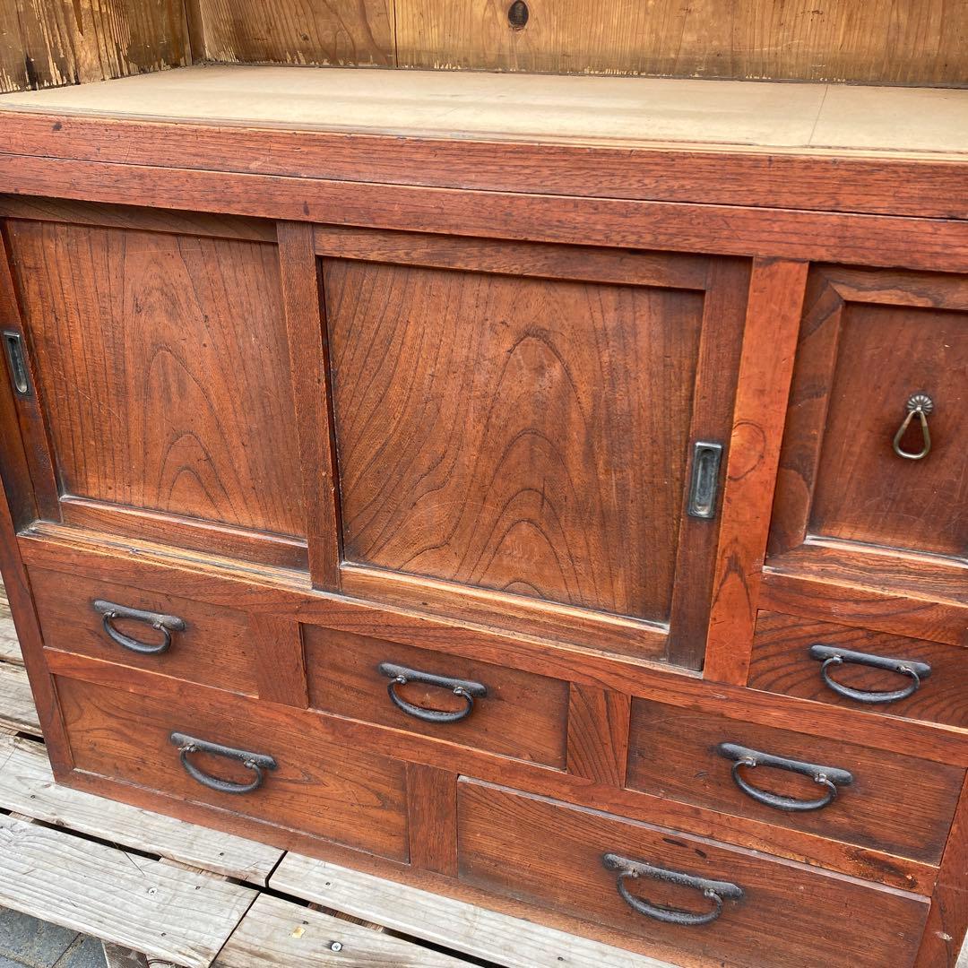 時代物 水屋箪笥 骨董品 和家具 アンティーク家具 店舗什器 古民家