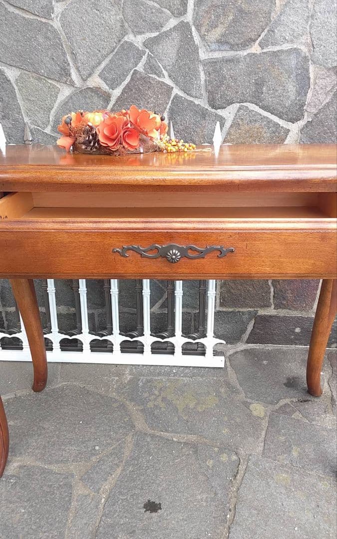 アンティーク木製テーブル 引き出し付き