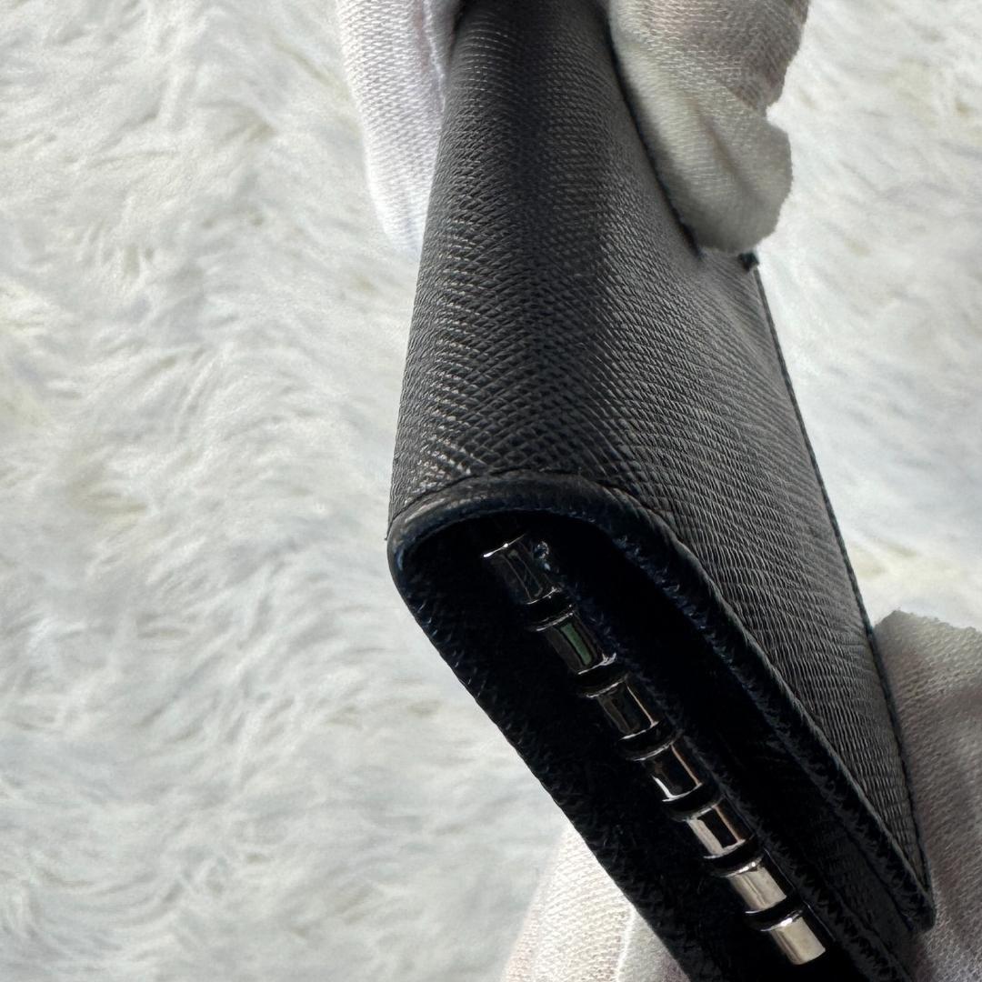 【美品】PRADA キーケース サフィアーノ レザー 黒 2PG222 プラダ