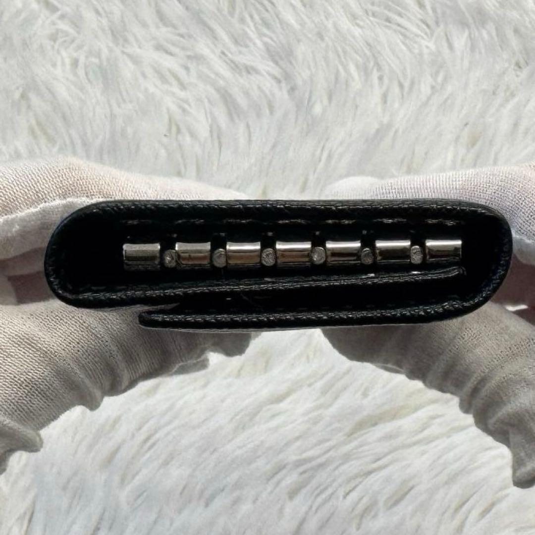 【美品】PRADA キーケース サフィアーノ レザー 黒 2PG222 プラダ