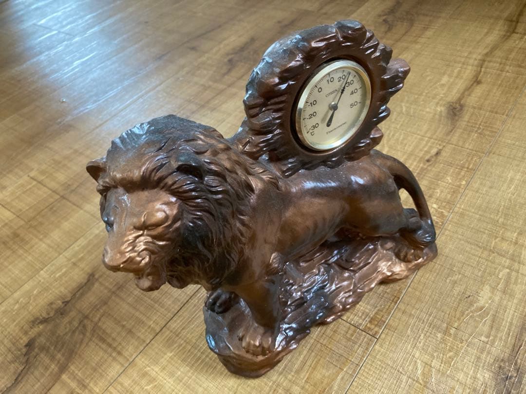 ※非売品置物 希少骨董品オブジェ ライオン インテリア 高級　ブロンズ彫刻