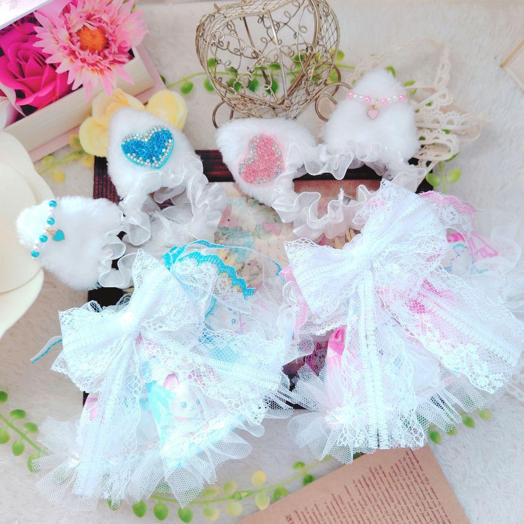 【色違いコーデ】夢かわ猫　ドレス　１２cm　ぬい服 いつぬい