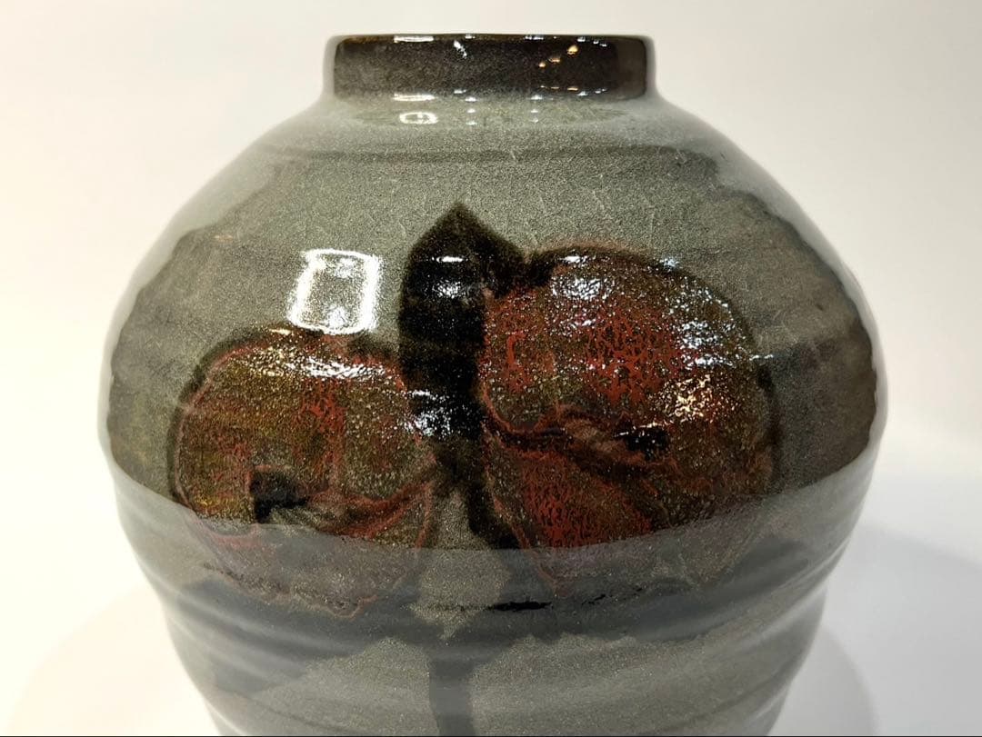 田村耕一 青磁釉 椿壺 人間国宝