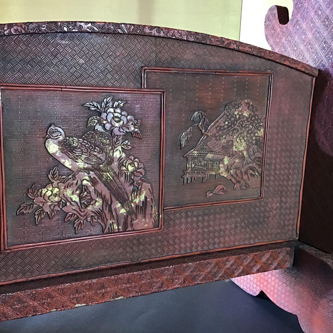 美術館級　極細堆朱　七本掛　刀掛　江戸期桐箱付　江戸期保証　希少　　　　Z3