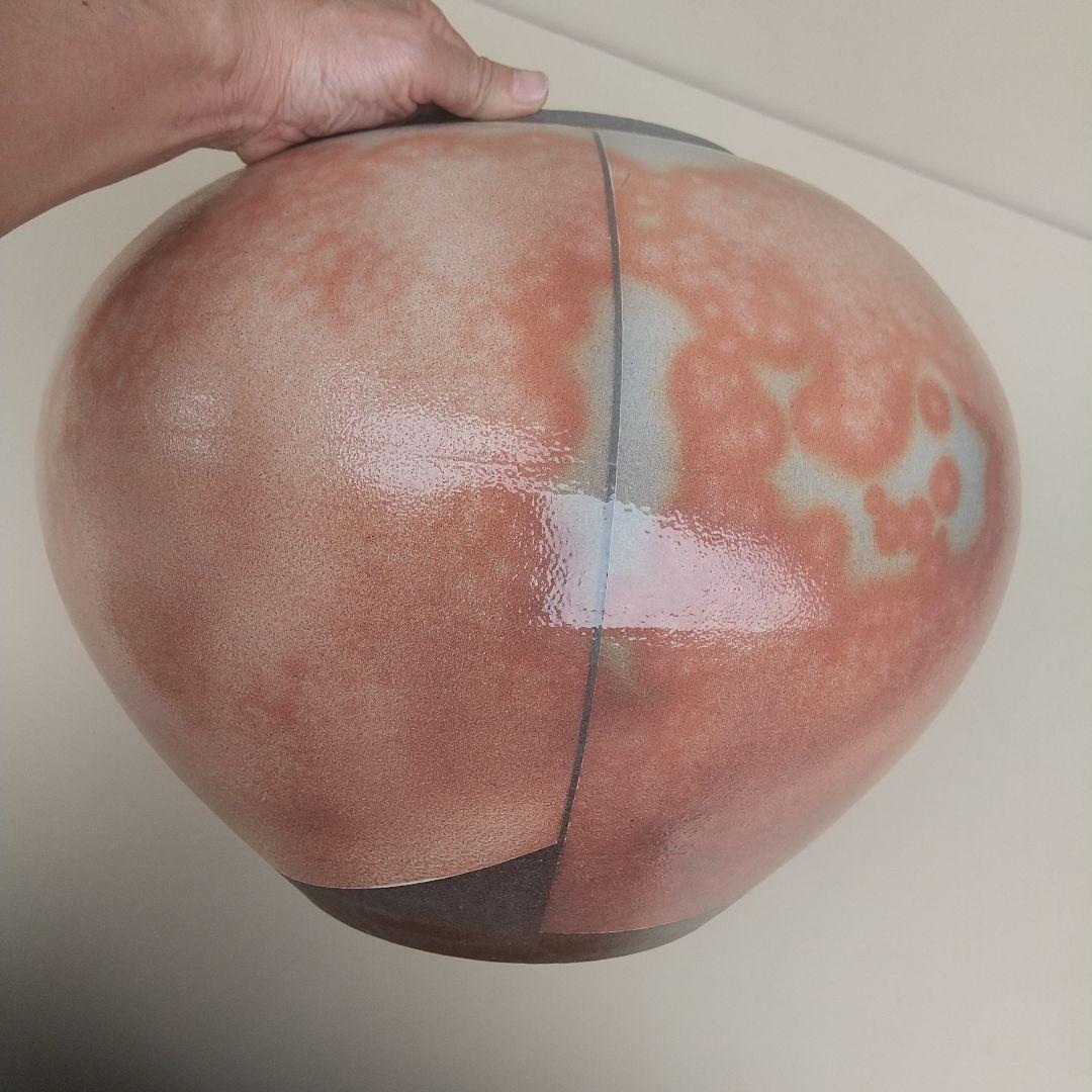 萩焼　浦　裕　彩色壺　長期保管品　高さ約33.5センチ