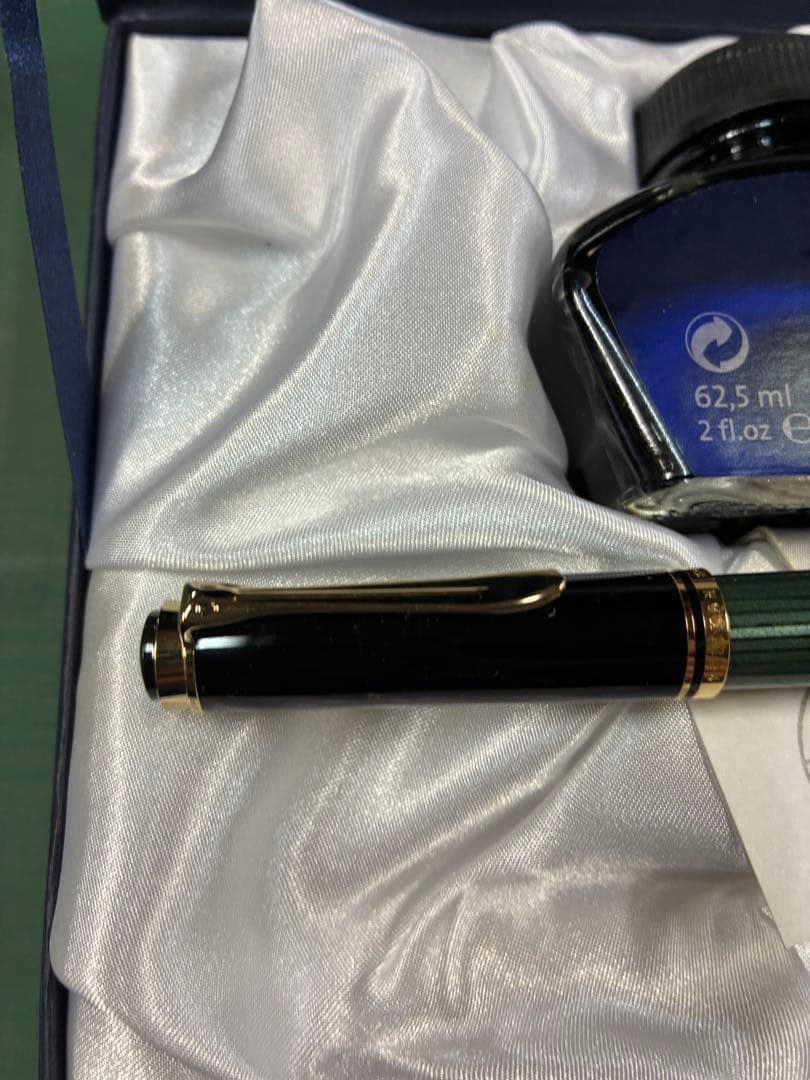 Pelikan 万年筆 m400 緑縞 F