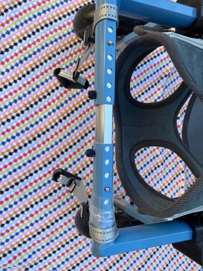 犬 車椅子 4輪、 大型用調節可能　前輪と後輪付き(Blue,XL)