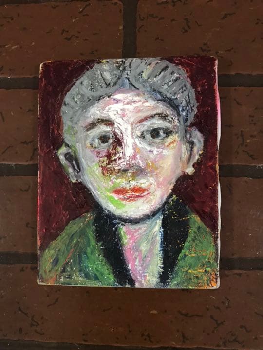 空飛ぶ画家糸川裕志のポップアートの人物画、芳男です、次男です、